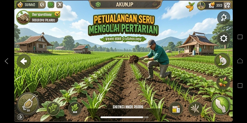 Tampilan gameplay AKUNJP yang menakjubkan dalam bertani.