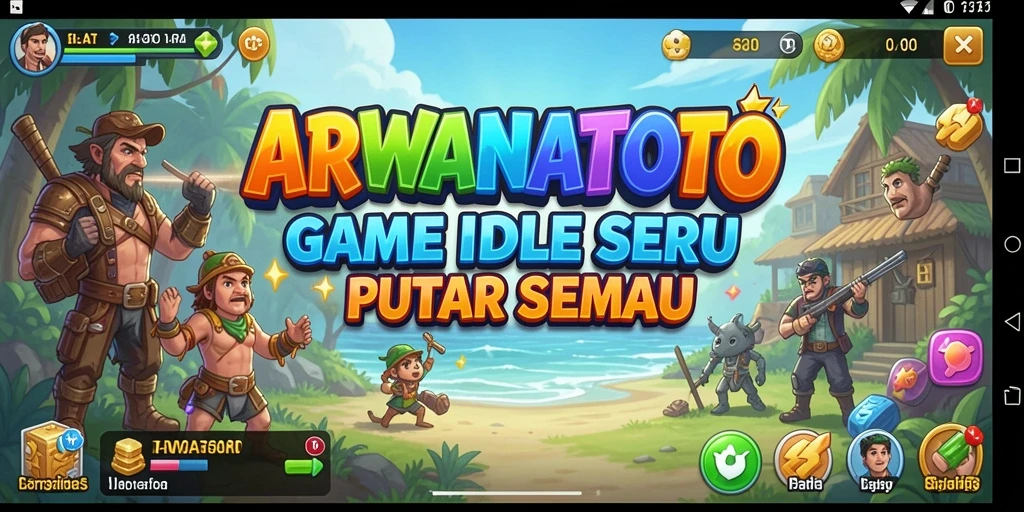 Tampilan gameplay seru dalam ARWANATOTO dengan interaksi Idle.