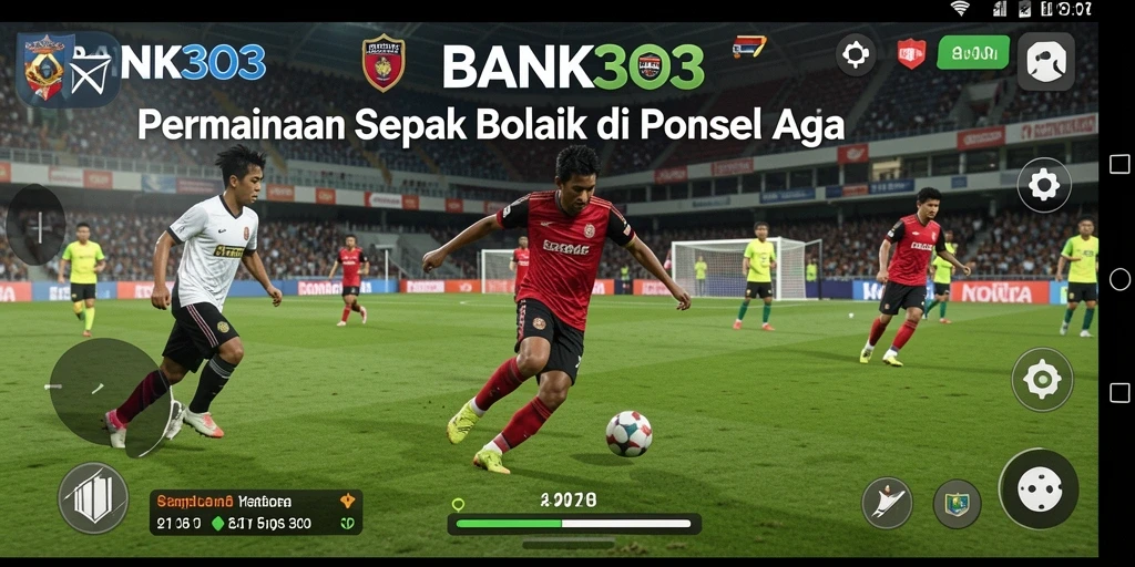 Tangkapan layar utama BANK303 menampilkan pertandingan sepak bola yang mendebarkan.