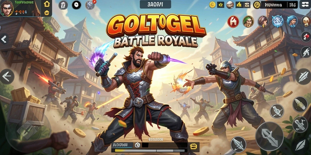 Screenshot permainan GOLTOGEL dengan aksi Battle Royale yang intens.