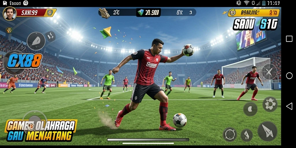 Tampilan seru dari gameplay GX88 dalam pertandingan olahraga.