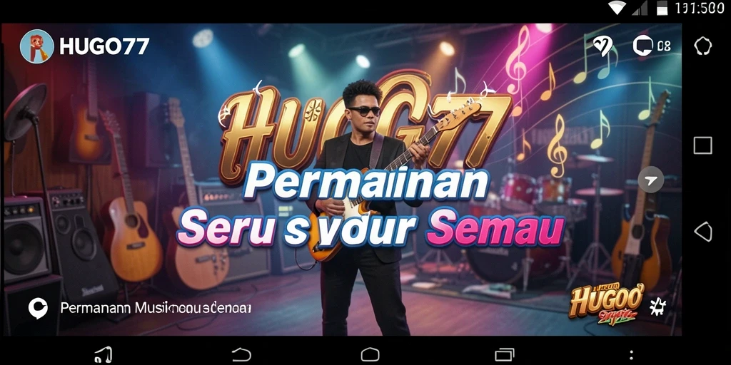 Tampilan gameplay HUGO77 dengan pengalaman musik yang menyenangkan.