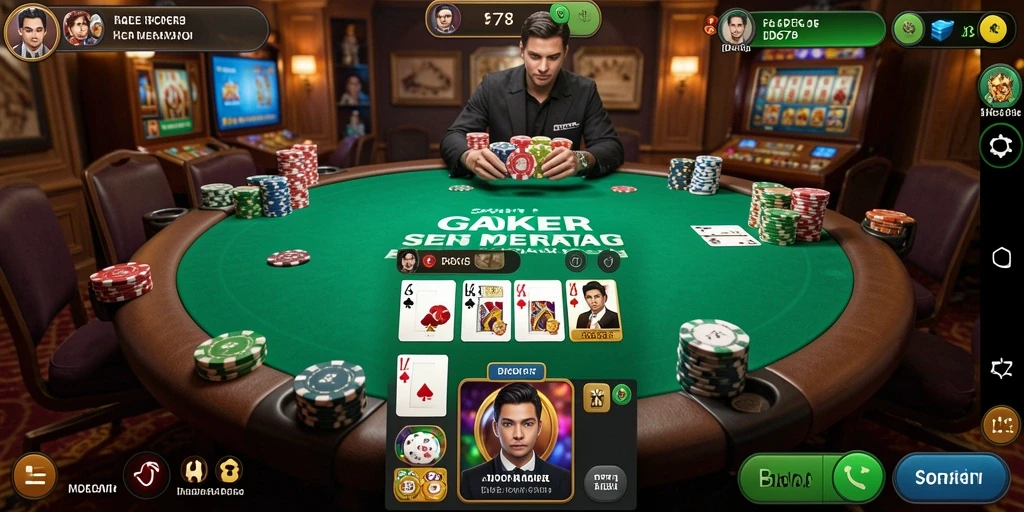 Gameplay seru ID678 dengan pemain yang saling berkompetisi dalam permainan poker.