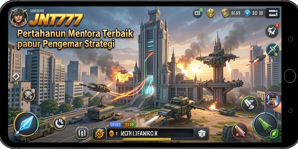 Screenshot permainan JNT777 menampilkan gameplay Tower Defense yang seru.