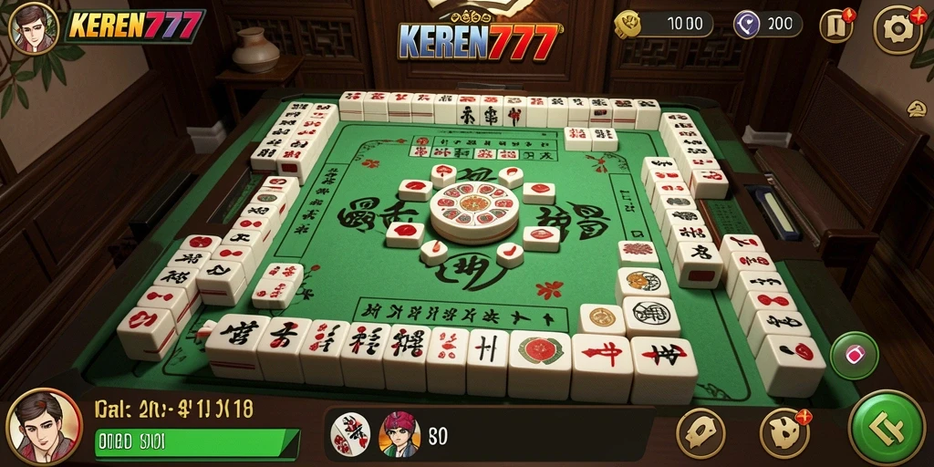 Tangkapan layar gameplay KEREN777 menampilkan antarmuka Mahjong yang menarik.