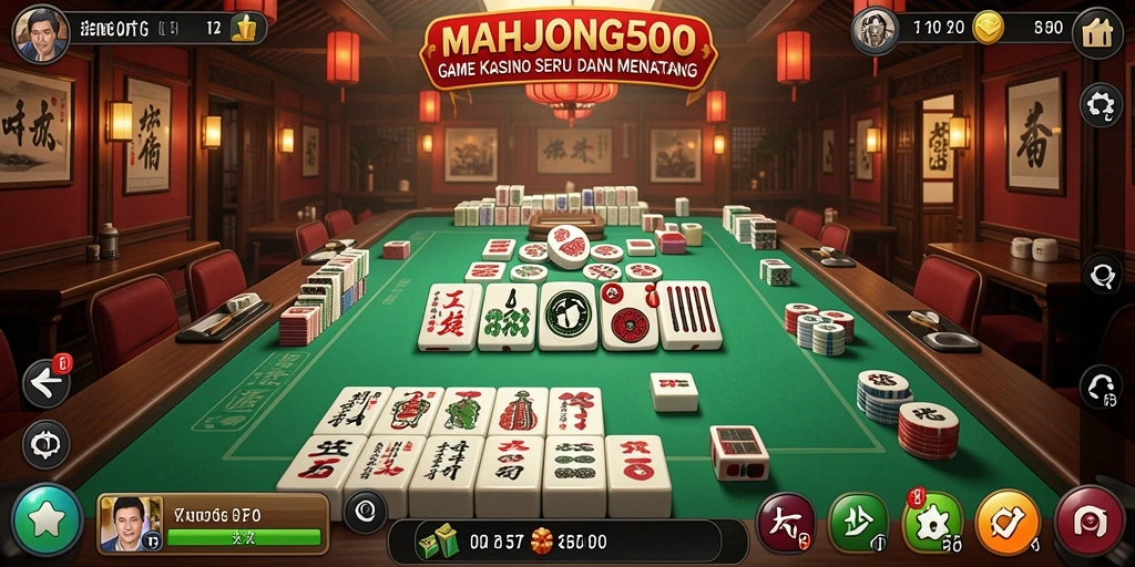 Tampilan gameplay MAHJONG500 yang seru dan menantang.