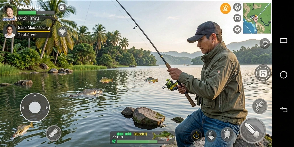 Tangkapan ikan besar dalam MAMEN123 di lokasi yang indah.
