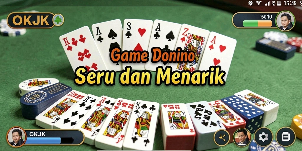 Tangkapan layar gameplay OKJK yang menampilkan aksi domino seru.