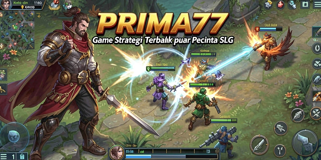 Tampilan gameplay menarik dari PRIMA77 yang menunjukkan aksi pertempuran.