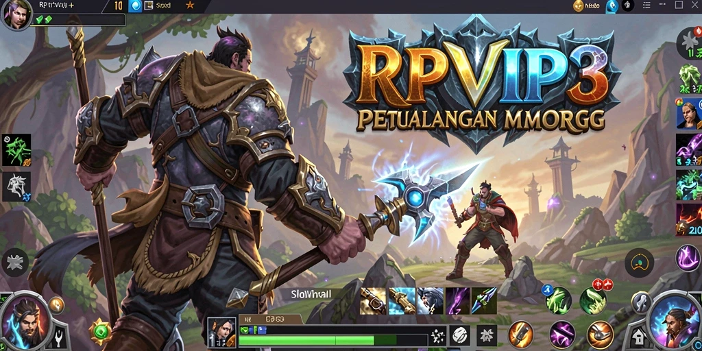 Screenshot gameplay RPVIP3 yang menunjukkan petualangan mendebarkan dalam dunia MMORPG.