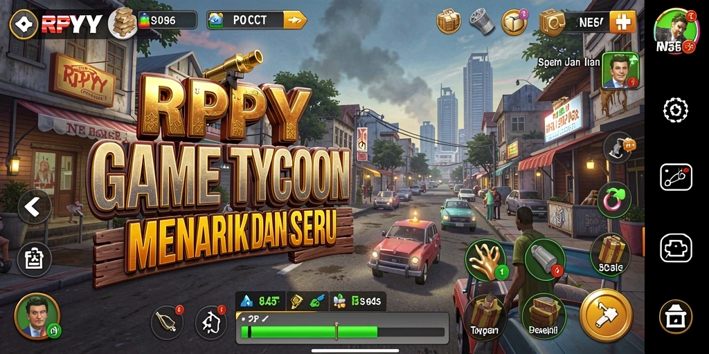 Tampilan gameplay yang menantang dalam dunia Tycoon.