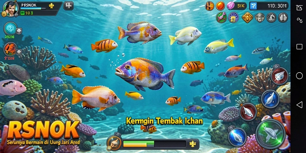 Tampilan menarik dari gameplay Tembak Ikan di RSNOK.