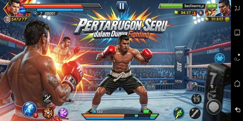 Tampilan seru pertarungan karakter di SATU77.