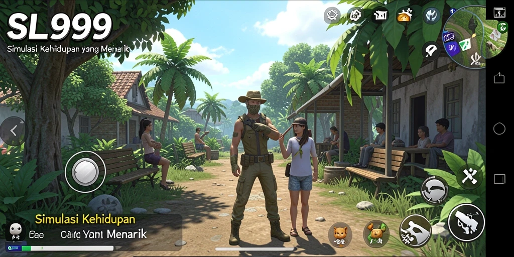 Screenshot menunjukkan gameplay menarik dalam SL999 dengan karakter aktif dan lingkungan yang dinamis.