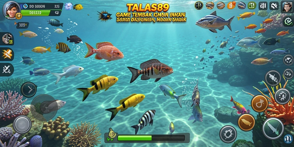 Tampilan gameplay Tembak Ikan yang seru dan penuh warna.