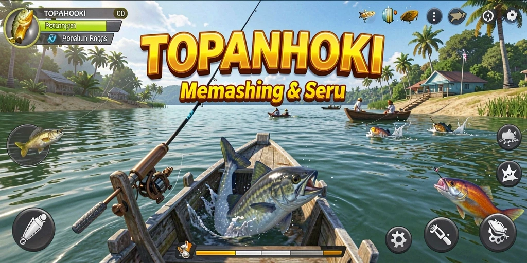 Gameplay memancing yang seru dan mengasyikkan.