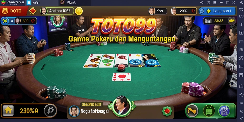 Menampilkan gameplay seru dalam aplikasi Poker TOTO99.
